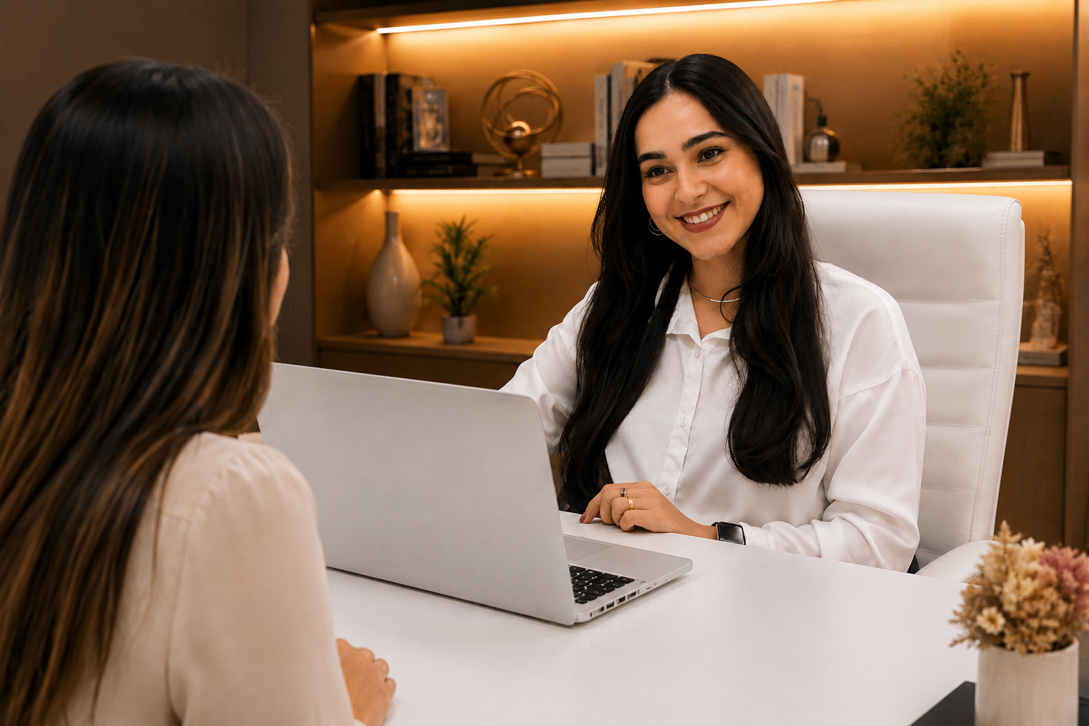 Nutricionista Camila durante um atendimento personalizado
