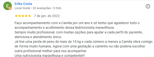 Avaliação de Erika Costa